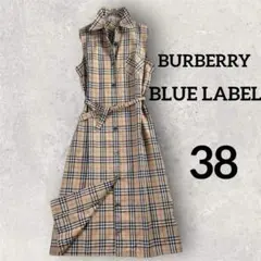 BURBERRY BLUE LABEL ノバチェック ノースリーブワンピース38