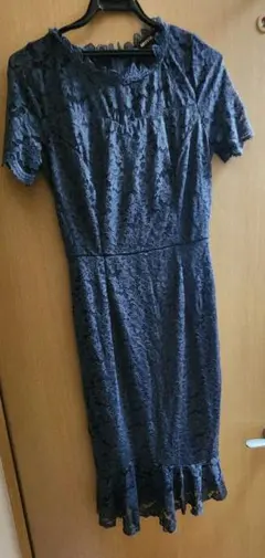 MIUSOL ネイビー レース 半袖 ワンピース