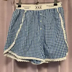 w closet 短パン ショートパンツ 青 水色 チェック