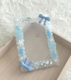 ホイップデコ トレカケース リボン 水色