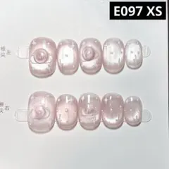 現品ネイルチップ　ベリーショート　アート宇宙惑星ドットマグネットピンク系ちゅるん