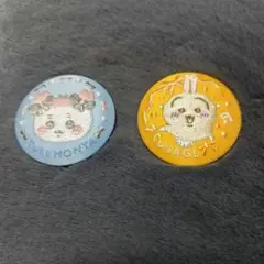 ちいかわ 刺繍缶バッジ ビスケット2 2種セット 古本屋 うさぎ