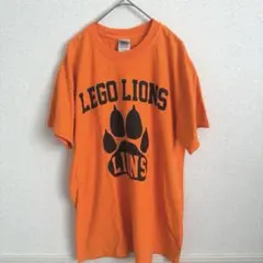 GILDAN LEGO LIONS プリントTシャツ M オレンジ 古着 USA