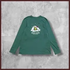 US古着 LIFE IS GOOD プリント ロンT 長袖 グリーン Mサイズ