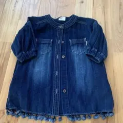 ダークブルーデニムジャケット フリンジ付き