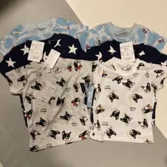 車柄、犬柄、星柄　80cm 90cm 半袖Tシャツ6枚セット まとめ売り　双子