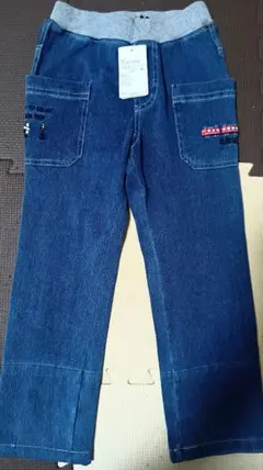 クレードスコープ　デニムボトムス 電車刺繍付き