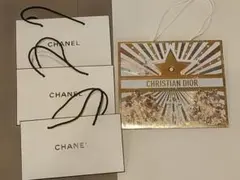 CHANEL ショップ袋 3枚セット + DIOR タグ