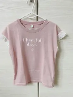 ピンク フリル付き Tシャツ 120