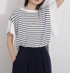 美品 M natural beauty basic バタフライスリーブニット