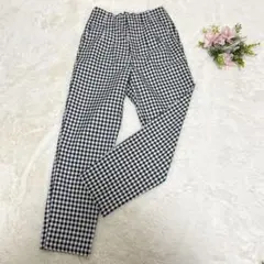 【エレンカーレデュエ】ギンガムチェック カジュアルパンツ ウエストゴム ポケット