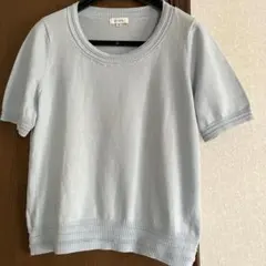 SCAPA レディースニット　綿100% 水色　42号のサムネイル