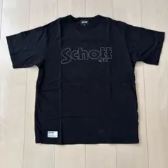 Schott 半袖シャツ ブラック Schott N.Y.C ショット 刺繍 半袖 ワークシャツ 開襟シャツ