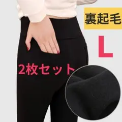 2枚 レギンス あったかパンツ 裏起毛 ストレッチ L スキニー 美脚 レギパン