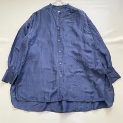 美品✨イエナ バックギャザー バンドカラー ラミー混 シャツ 36