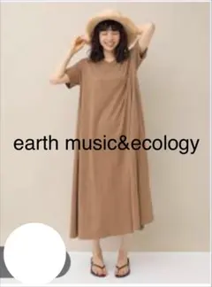 earth music&ecology/AラインフレアVネックカットワンピース