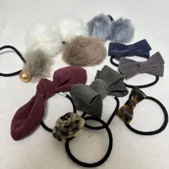 ヘアゴム まとめ売り リボン ファー べっ甲風