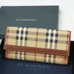 極美品】BURBERRY☆ノバチェック 金ボタン 三つ折り コンパクト 財布