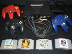 Nintendo64 本体　コントローラー3個　カセット４個　セット