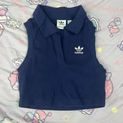 adidas ノースリーブ ポロシャツ ネイビー XS