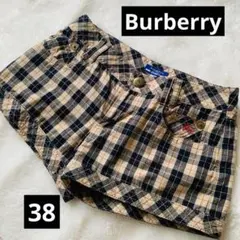 貴重 人気カラー バーバリーブルーレーベル チェック柄ショートパンツ