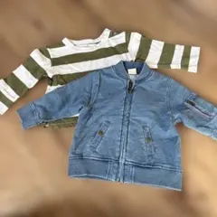 ベビー服 ストライプ・デニム トップス 80