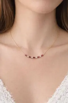 ルビー0.390ct K18YG スマイルネックレス - メルカリ