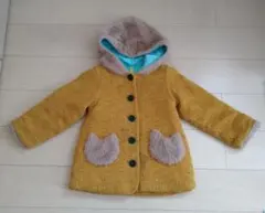 値下げ【クリーニング済】猫型ポケット付きイエロー系ファーコート