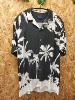 ZARA MAN アロハシャツ L パームツリー柄 半袖のサムネイル