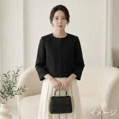 美品✨FOXEY BOUTIQUE ウールシルク ノーカラージャケット 40のサムネイル
