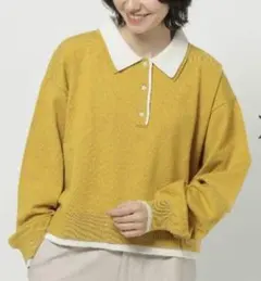 襟レイヤーニットプルオーバー