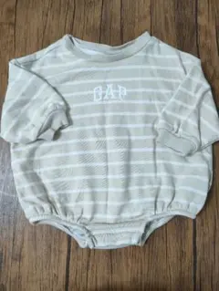 GAP ベージュストライプ 長袖ボディスーツ