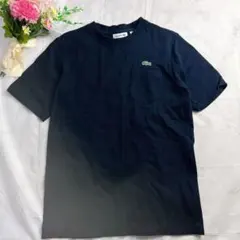 ラコステ Tシャツ 鹿の子 ポケット 紺 S レギュラーフィット TH219E