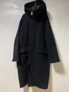 minsobi FREE ブラック 黒 ダッフルコート フード付き