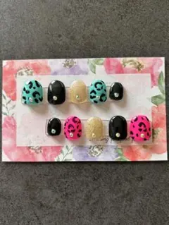 ヒョウ柄ネイルチップ キッズ用