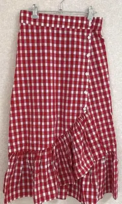 【新品、未使用】赤チェック　タイトフレアスカート ザラ　ZARA