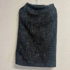 index タイトスカート 膝丈 黒と白のチェック柄