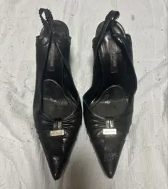 希少】DOLCE&GABBANA ロゴ パンプス 24.5cmバックストラップ - メルカリ