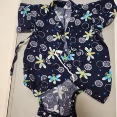 トンボ柄 ネイビー ロンパース 80cm