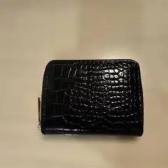 クロコダイル型押し ブラックコインケース