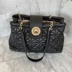 kate spade ケイトスペード 本革 キルティング チェーン ハンドバッグ