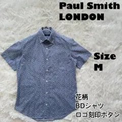 Paul Smith✨フラワー柄　BDシャツ　総柄　ロゴ刻印ボタン M