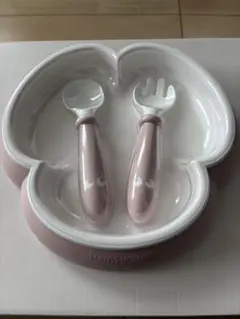 ベビービョルンBABY BJORN お皿　スプーン　フォーク　食事セット　ピンク