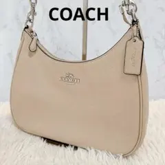 美品✨COACH ワンショルダーバッグ　ハーフムーン　ベージュ