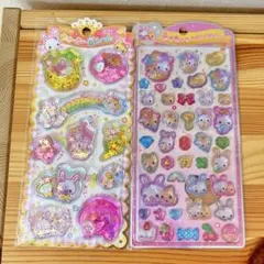 フワフワらびちゃん☆ウォーターインシール☆うるちゅるポップシール☆2枚セット