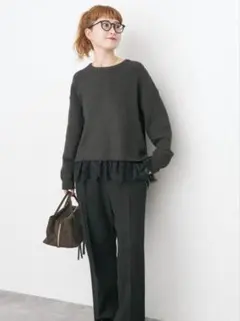 Spick and Span 《手洗い可》起毛タックテーパードパンツ