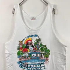USA製 90s 海賊 シングルステッチ タンクトップ Tシャツ 白Tシャツ