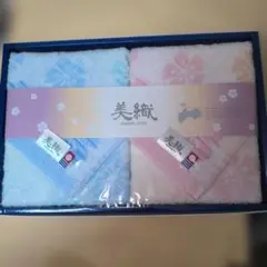 今治ハンドタオル美織 花柄タオルセット 青 ピンク