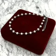 極美品✨ ブレスレット　本真珠　パール　ハートモチーフ　4.0mm 23個