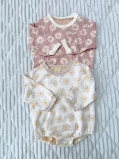 花柄ロンパース2点セット